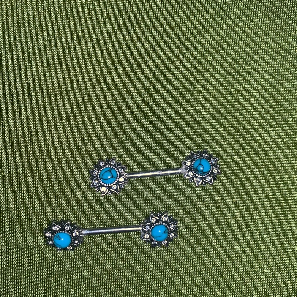 Turquoise Sunburst Barbells